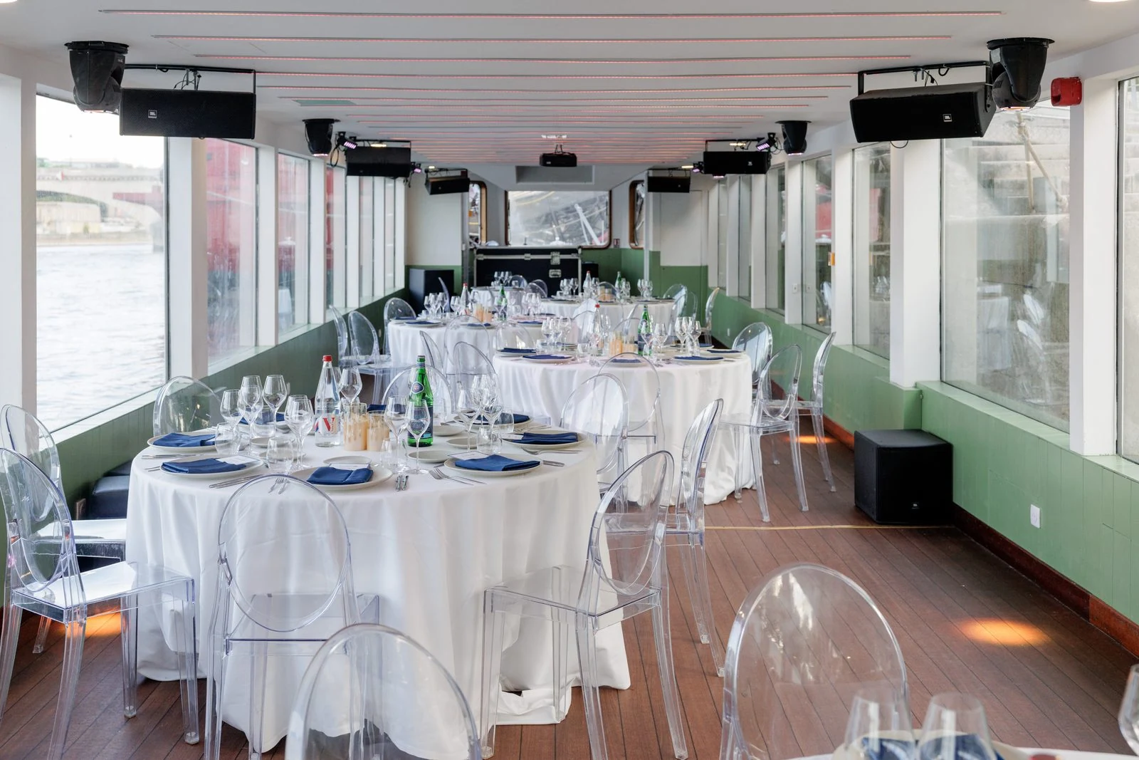 Vue depuis le Rivage pendant dîner privé clients E. Leclerc