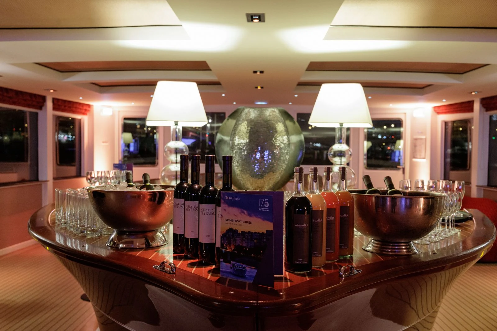 Privatisation du Bateau Grenelle à Paris · cocktail des 175 ans Ahlstrom