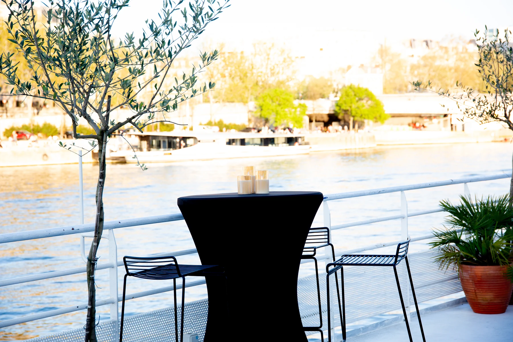 Le Rivage · bateau navigant 200 personnes le long de la Seine